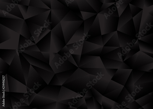 Black background from polygonal shapes. Vector illustration