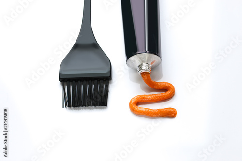 hair color with a brush