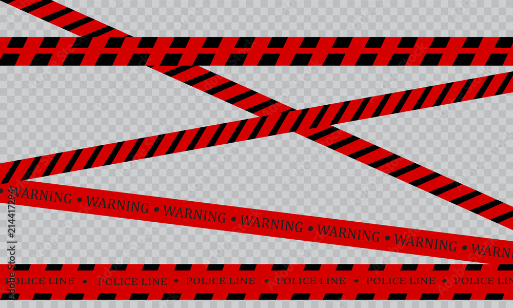 Fototapeta premium Realistic warning tapes.Caution lines isolated. Danger signs. Vector