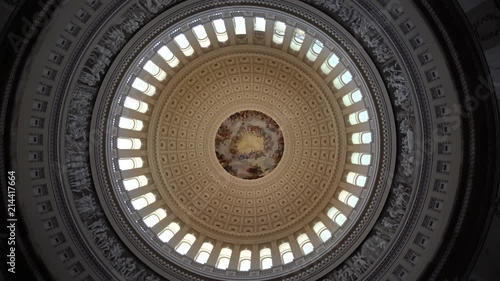 360 degree spin looking straight up at the ceiling of the rotunda of the US Capitol in Washington, DC. photo