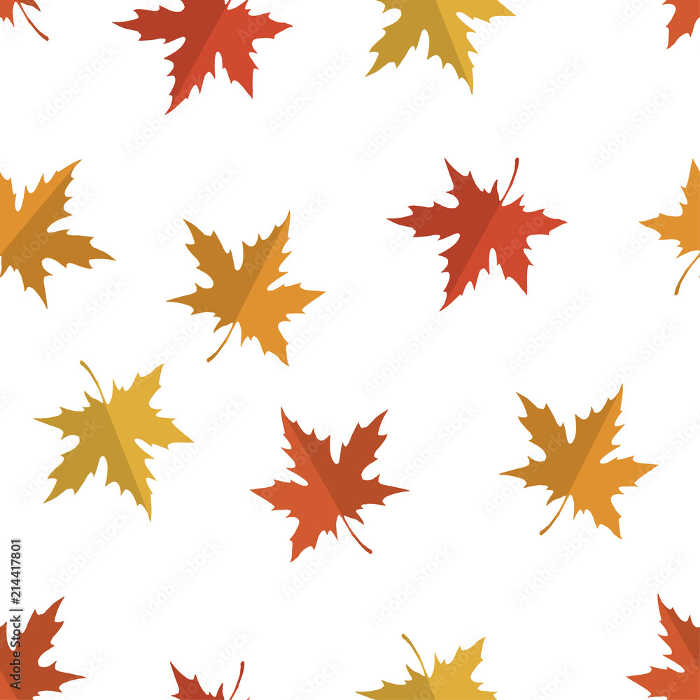 Vector seamless pattern with red, yellow and orange maple leaves. Colors of autumn nature for your design. Vector seamless pattern with red, yellow and orange maple leaves. Colors of autumn nature for your design.