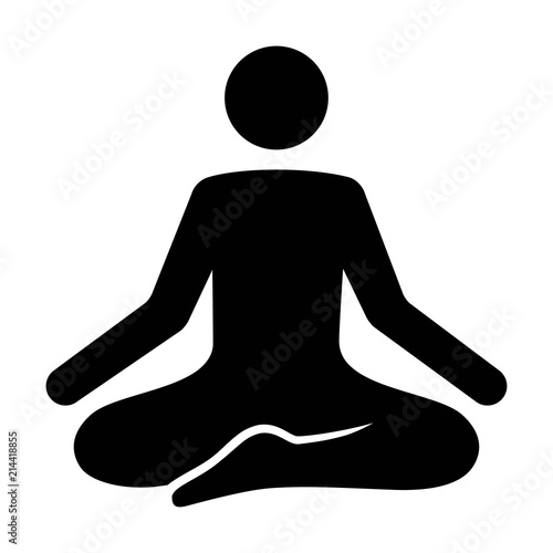 A person meditating in a state of zen calmness flat vector icon for yoga meditation apps and websites