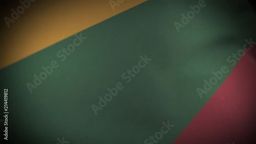 Flag of Lithuania  - Photo realistic close up of waving flag. Extreme depth of field. 3d Render.