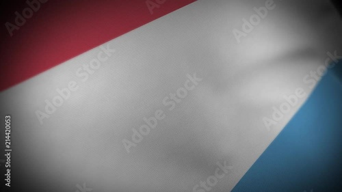 Flag of Luxembourg - Photo realistic close up of waving flag. Extreme depth of field. 3d Render.
