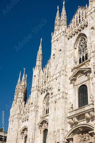 The cathedral of Milan Italy - famous Italian architecture landmarks.Milan Cathedral Metropolitan Cathedral-Basilica of the Nativity of Saint Mary