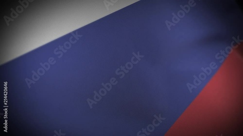 Flag of Russia - Photo realistic close up of waving flag. Extreme depth of field. 3d Render.