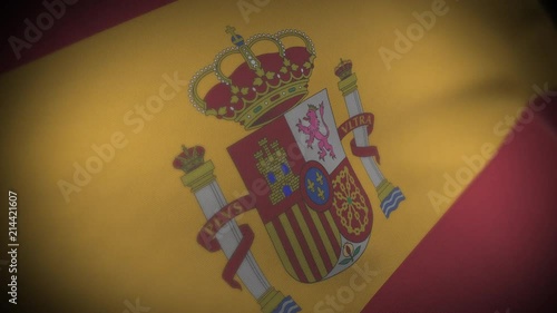 Flag of Spain - Photo realistic close up of waving flag. Extreme depth of field. 3d Render.