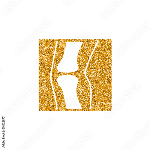 X-Ray image icon in gold glitter texture. Sparkle luxury style vector illustration.