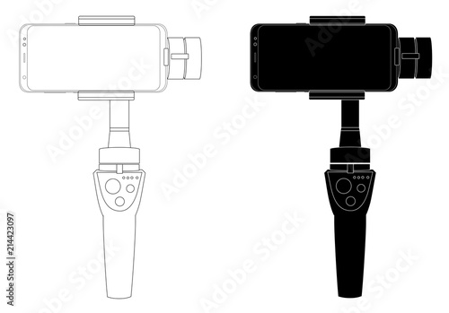 gimbal stabilizer for smartphone camera set vector eps 10