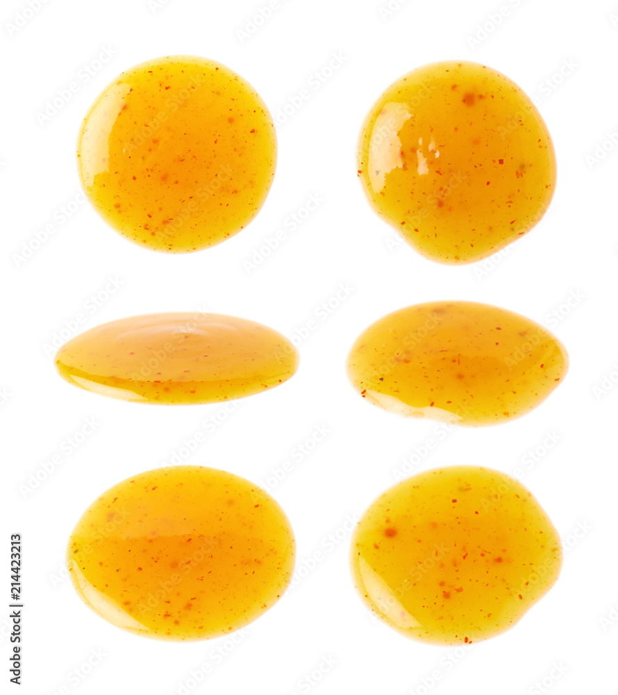 Round spill stain of sauce isolated Round spill stain of sauce isolated