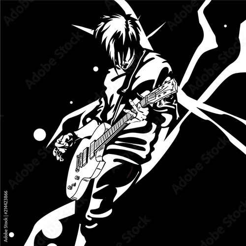 guitar man play music graphic object