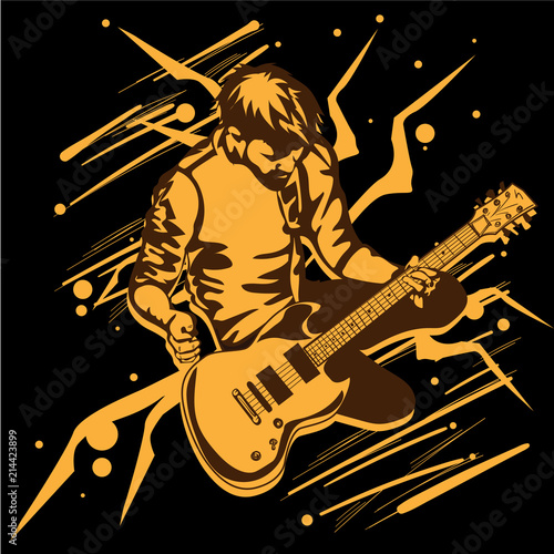guitar man play music graphic object