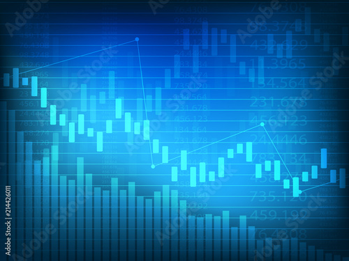 Business candle stick graph chart of stock market investment trading . Bullish point, Trend of graph. Vector illustration