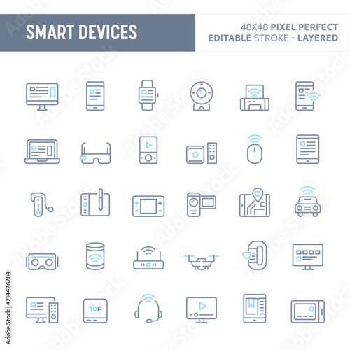 Smart Gadget & Device Minimal Vector Icon Set (EPS 10)