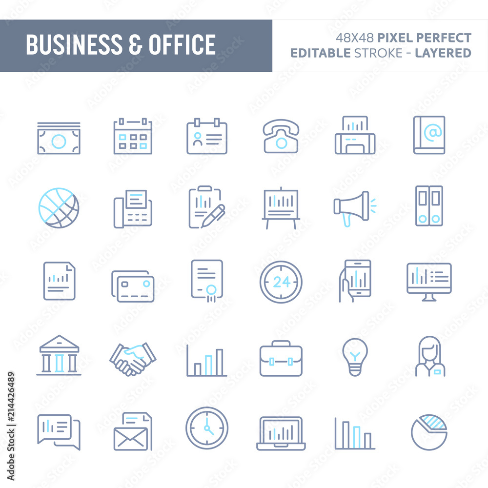 Business & Office Vector Icon Set (EPS 10)