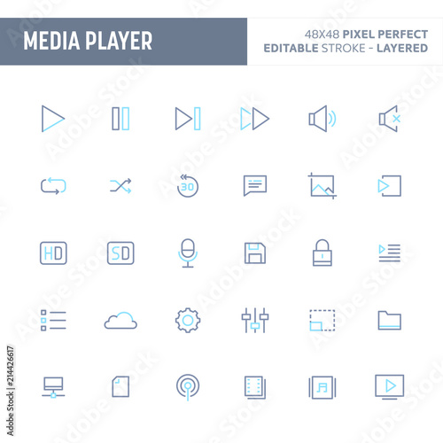 Media Player Minimal Vector Button Set (EPS 10)