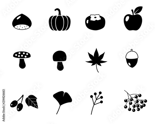 Fall icon (Silhouette) | set