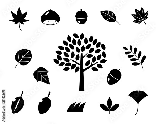 Fall icon (Silhouette) | set