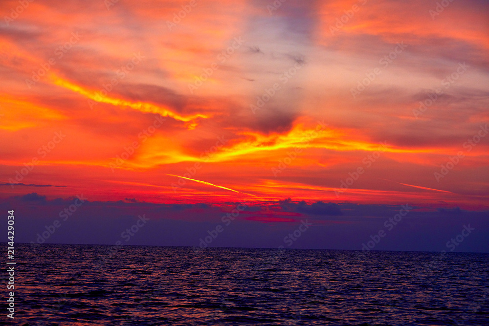 sunset over sea