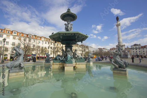 La fontana di Piazza Rossio a Lisbona