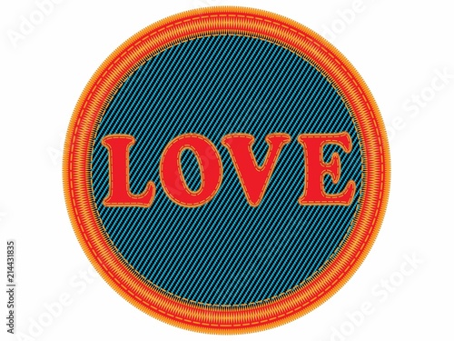 Embroidered words Love  background vector