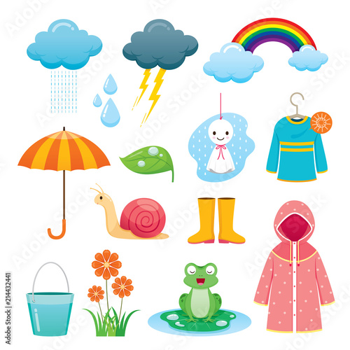 Rainy Season Icons Set