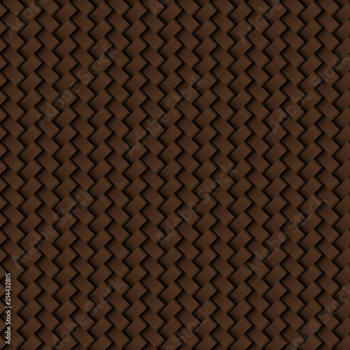 Texture of brown leather weave seamless pattern