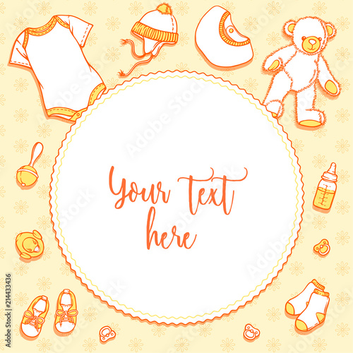Illustration of baby items