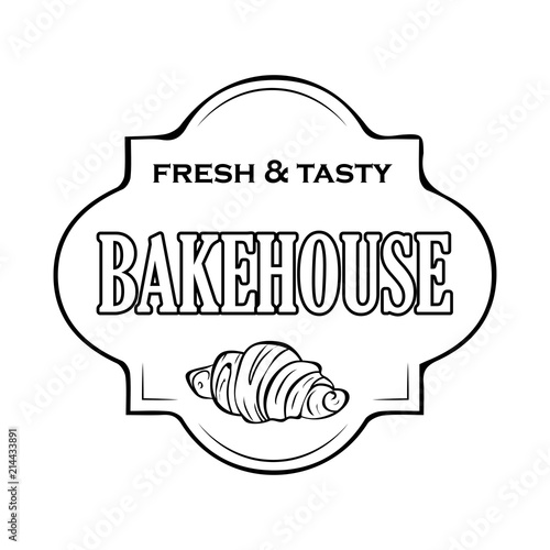 Signboard, logo or name for a baking shop with bread and sweets