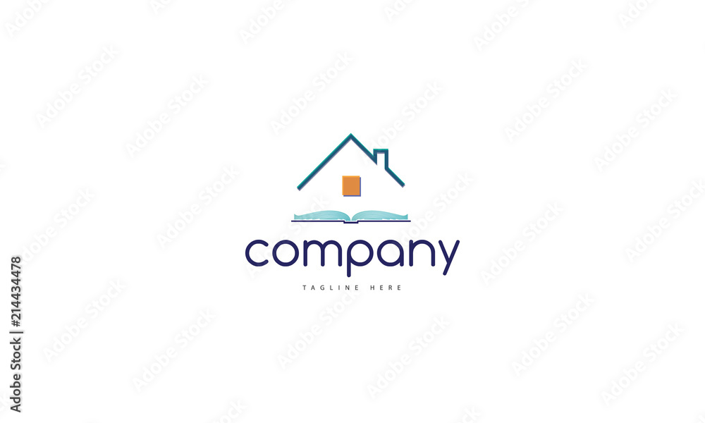 Book home vector logo image Book home vector logo image