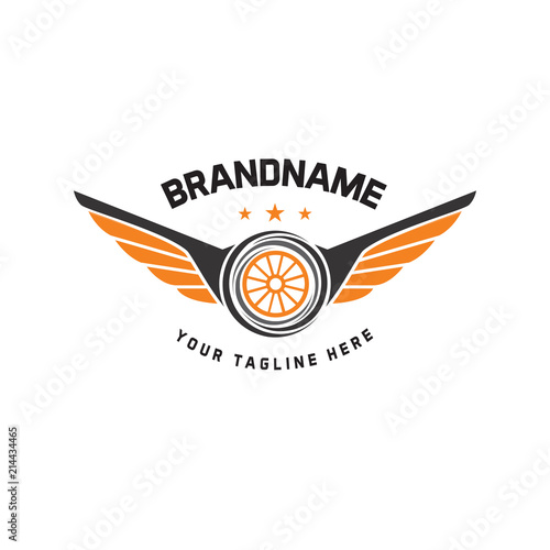 Car wheel logo template vector design vintage style. auto tire logo vector