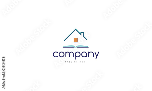 Book home vector logo image