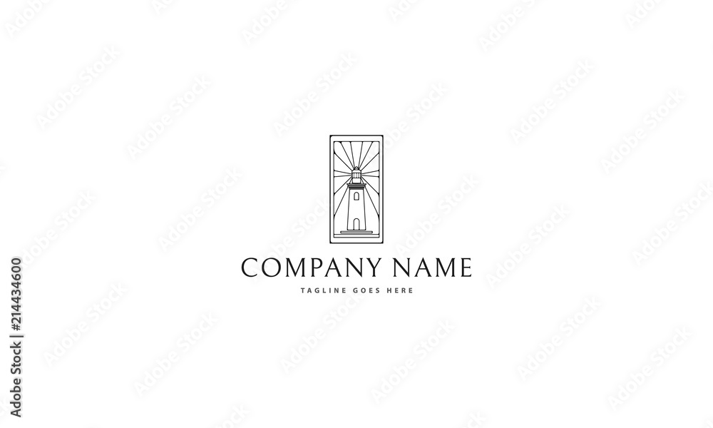Light House line vector image