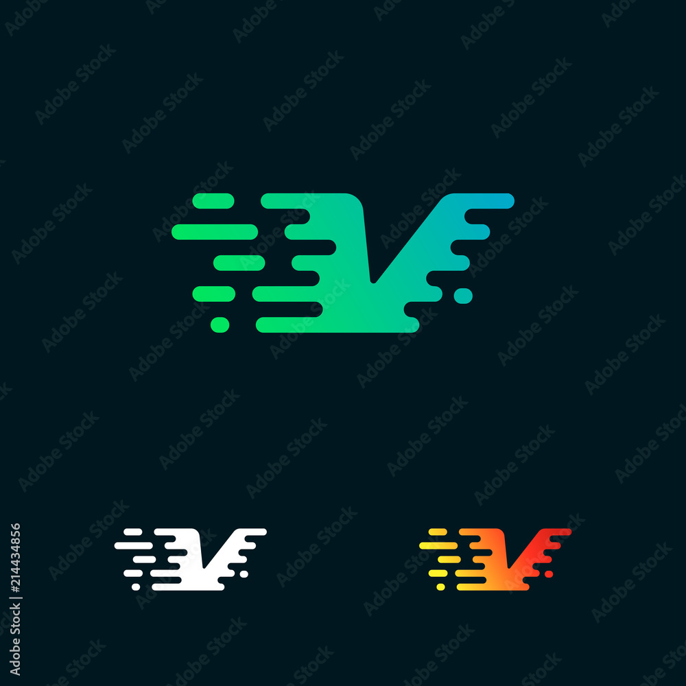 letter V modern speed shapes logo design vector letter V modern speed shapes logo design vector