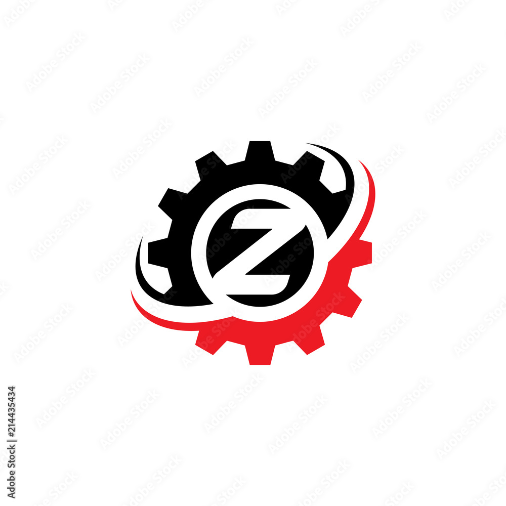Letter Z Gear Logo Design Template