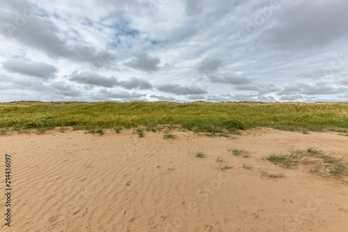 Formby beach in Merseyside with dramatic clouds overhead