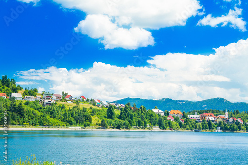  Town of Fuzine on beautiful Lake Bajer, Gorski kotar region, Croatia 