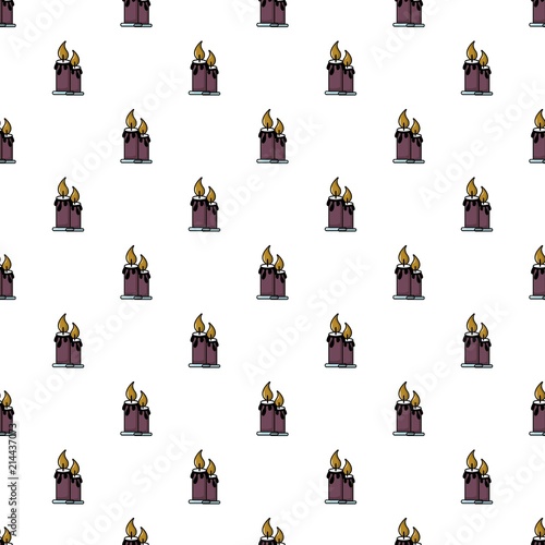 Funeral candles pattern in cartoon style. Seamless pattern vector illustration