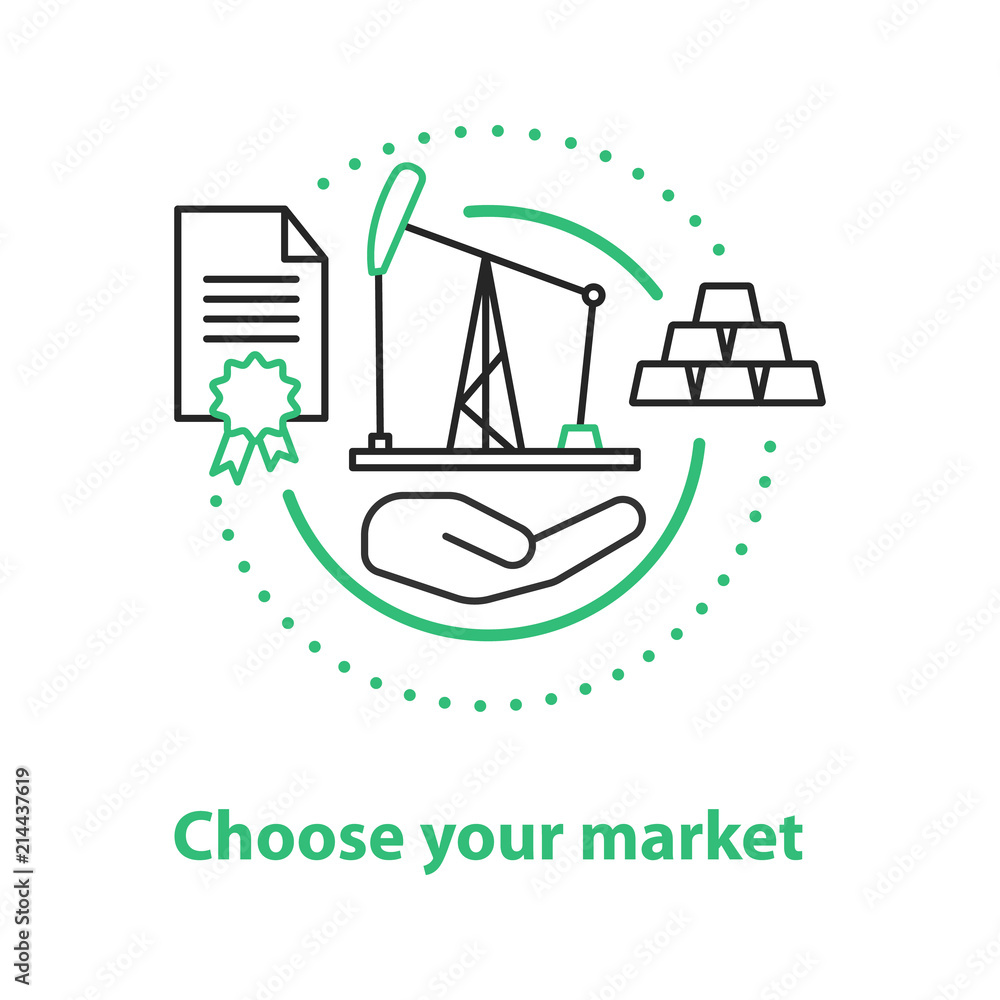 Naklejka premium Choosing market segment concept icon