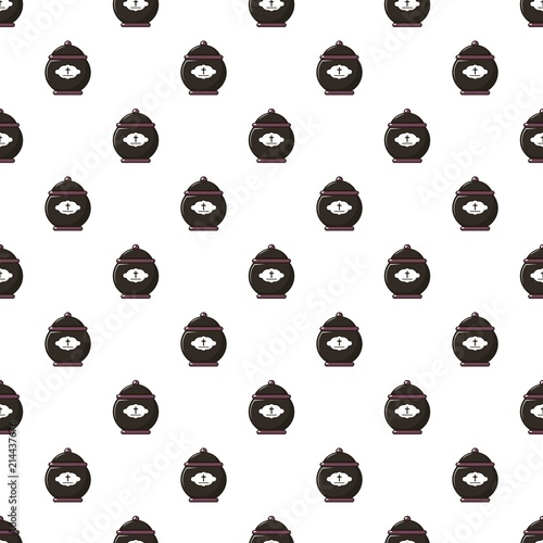 Funeral urn pattern in cartoon style. Seamless pattern vector illustration