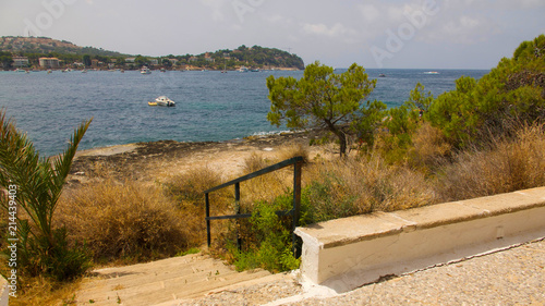 The coast on the south side of the island of Mallorca.