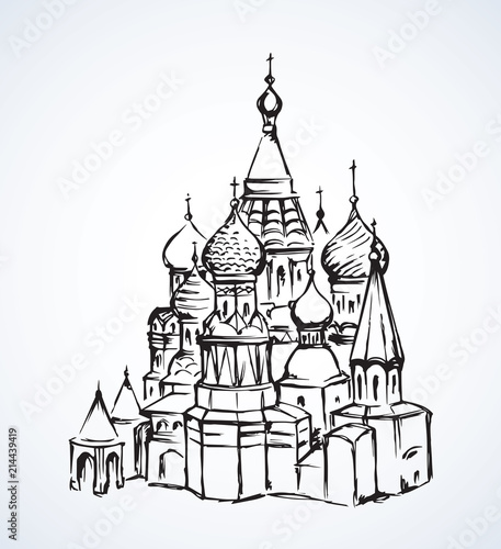 Red Square, Moscow. Vector drawing