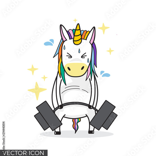 Funny Unicorn Lifting Barbell VECTOR