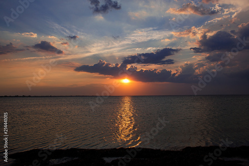 Sunset - the moment of disappearance of the upper edge of the star