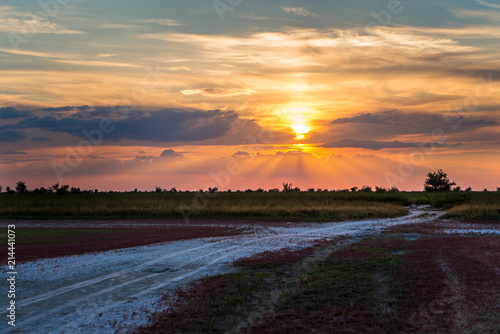 Sunset - the moment of disappearance of the upper edge of the star