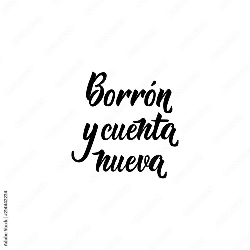 text in Spanish: Turn a new page. calligraphy vector illustration.