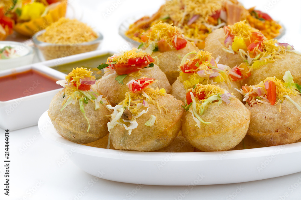 Sev Puri Stock Photo | Adobe Stock
