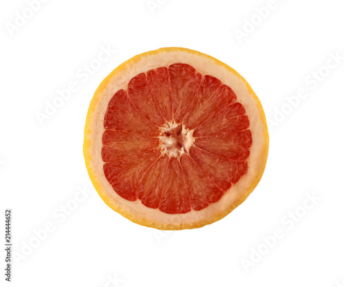 One half of grapefruit. One half of grapefruit isolated on a white background. 