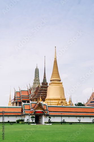 Famous scene of Wat Phra Kaew - Emerald Buddha Temple in Bangkok Grand Palace
