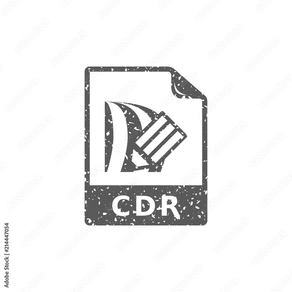Fototapeta premium Drawing file format icon in grunge texture. Vintage style vector illustration.
